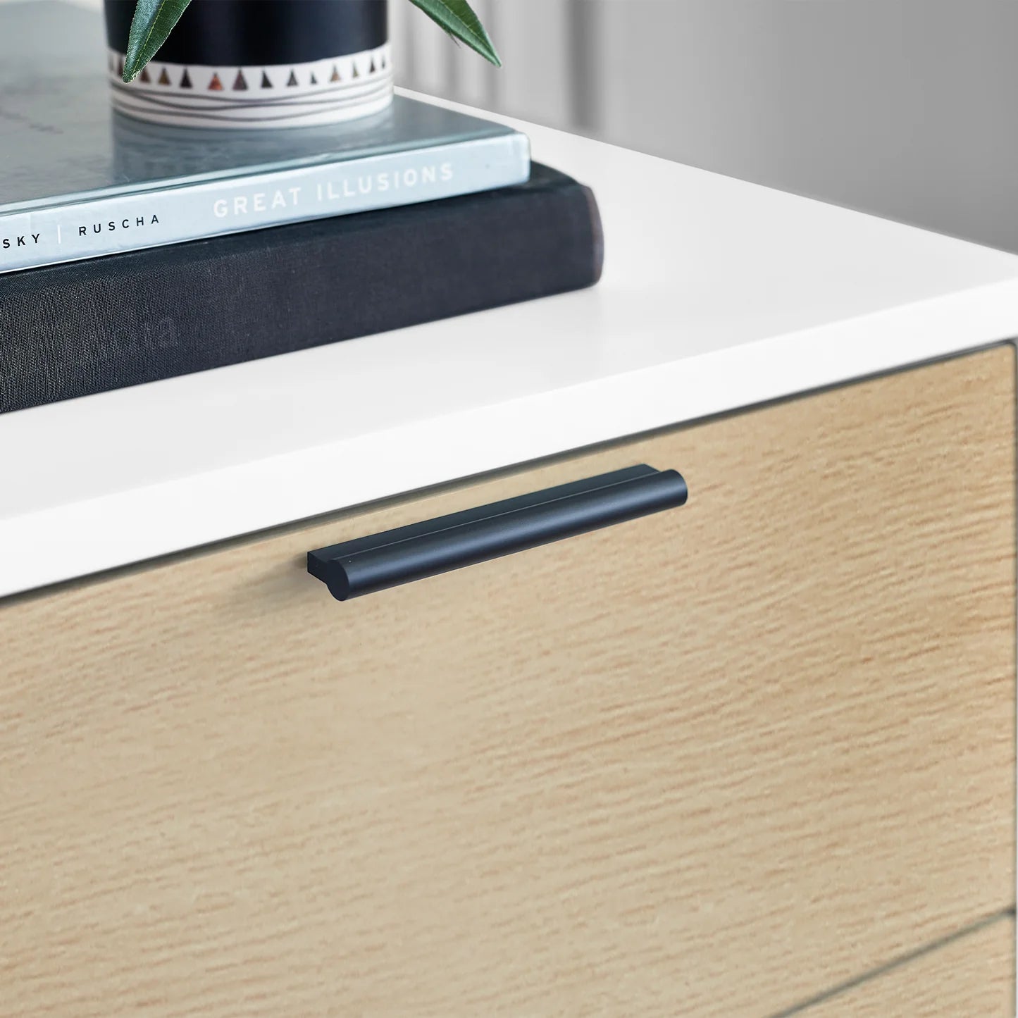 Julian Bowen Alba 2 Drawer Bedside-Oak-Better Bed Company