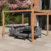 Maze Como Pergola Aluminium Square 3Mx3M / Wood Effect Frame-Better Bed Company