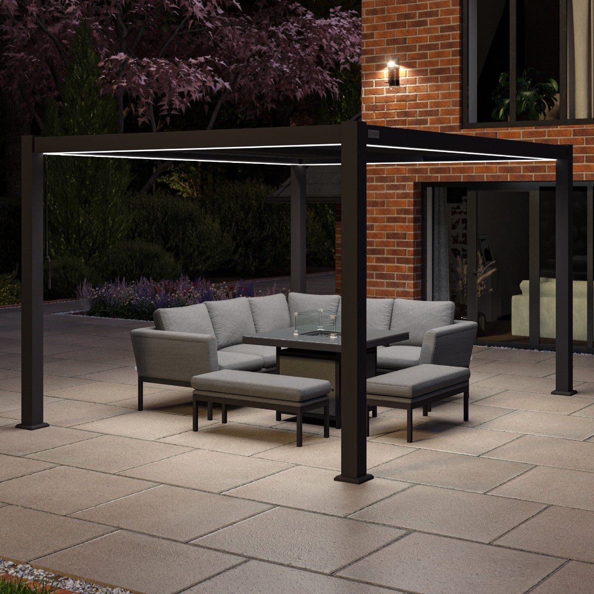 Maze Como Pergola Aluminium Rectangular 30x40 - Frame Only Grey-Better Bed Company