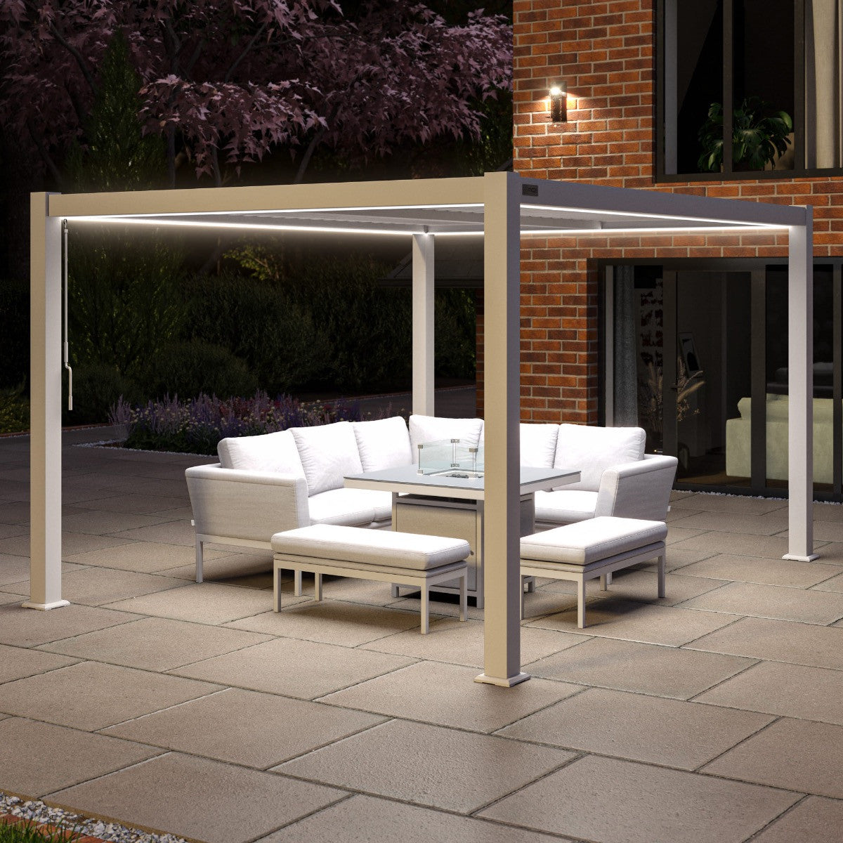 Maze Como Pergola Aluminium Rectangular 30x40 - Frame Only White-Better Bed Company