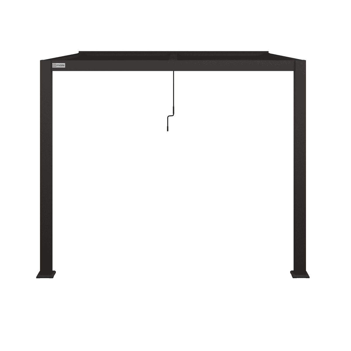 Maze Como Pergola Aluminium Lean-to Wall 30x30 Frame Only White Background From Front-Better Bed Company