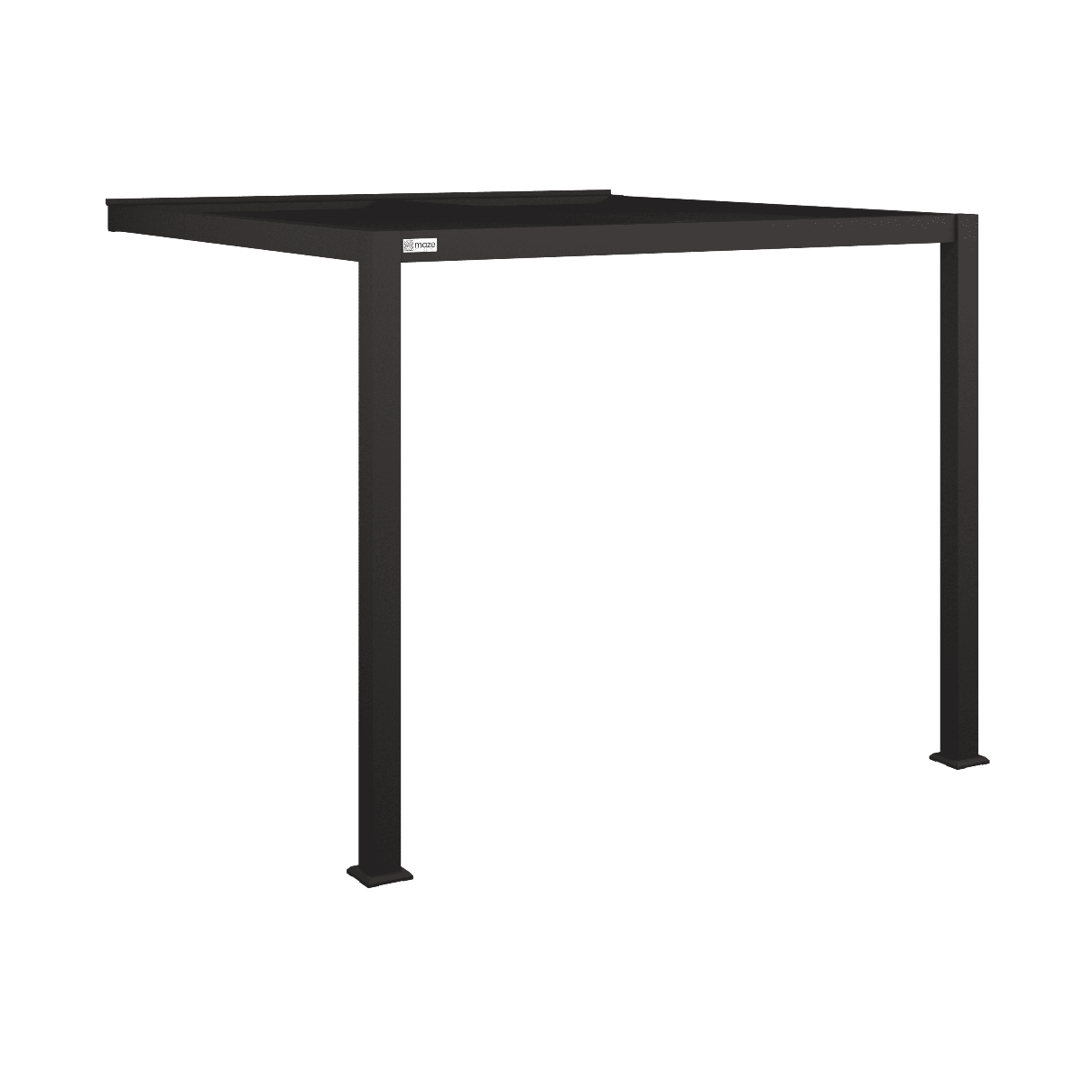 Maze Como Pergola Aluminium Lean-to Wall 30x30 Frame Only White Background-Better Bed Company