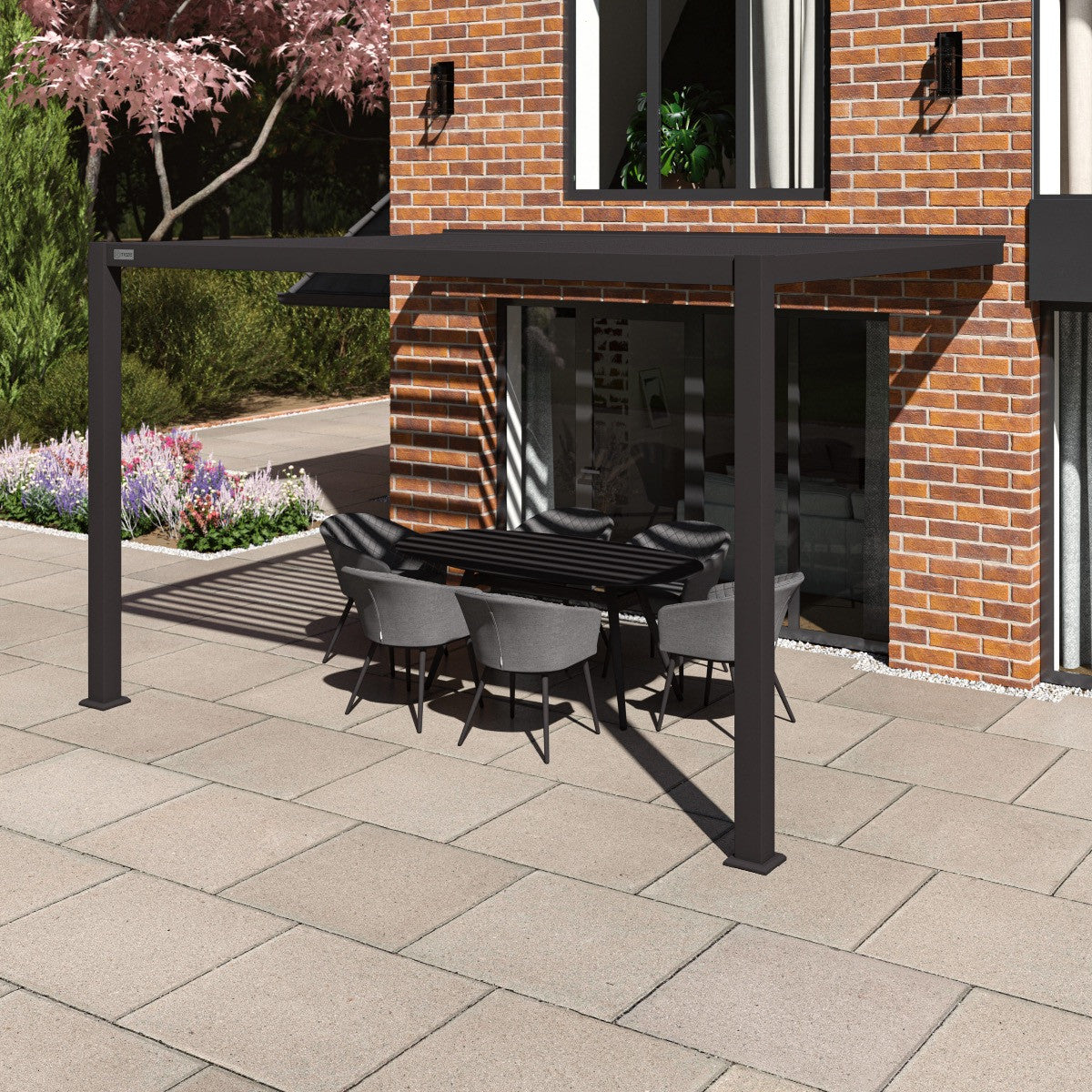Maze Como Pergola Aluminium Lean-to Wall 30x40 Frame Only-Better Bed Company