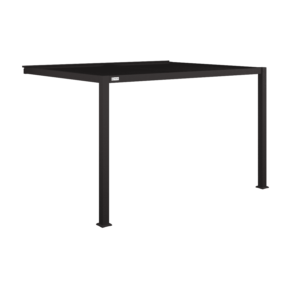 Maze Como Pergola Aluminium Lean-to Wall 30x40 Frame Only White Background From Side-Better Bed Company