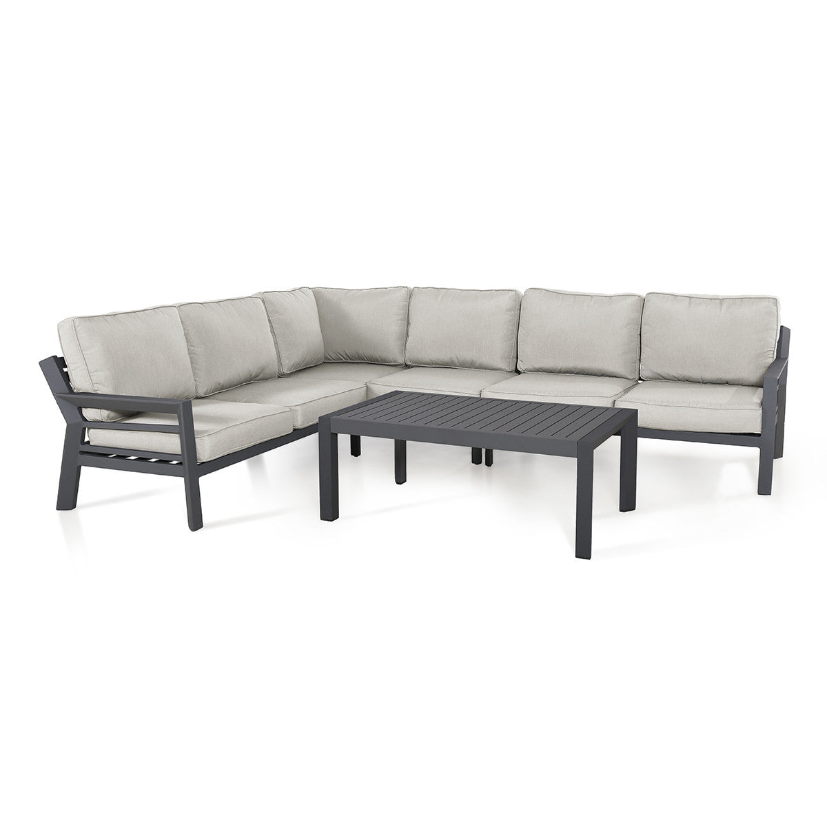 New York Corner Sofa Set Dove Grey From Side-Better Bed Company