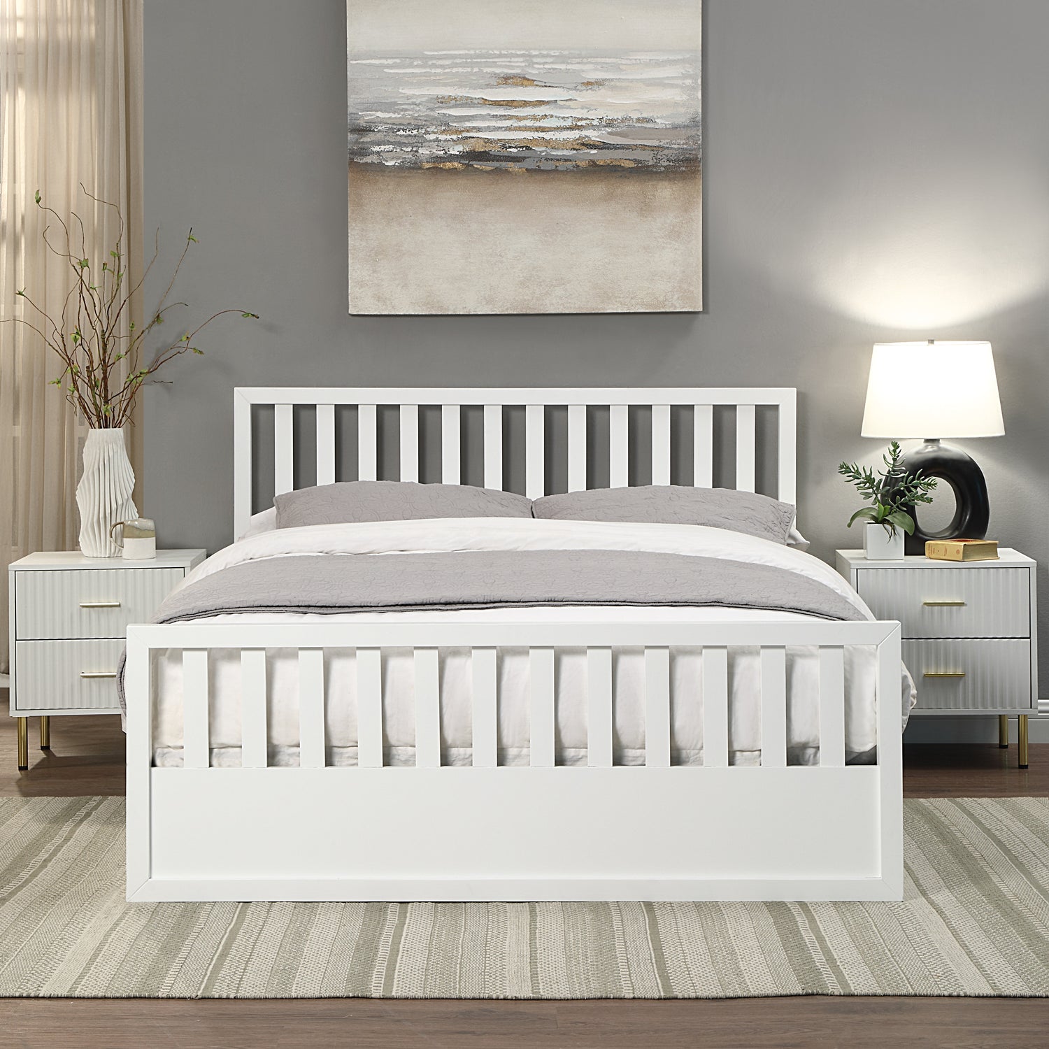 Flintshire Alyn Wooden Ottoman Bed-White-Better Bed Company