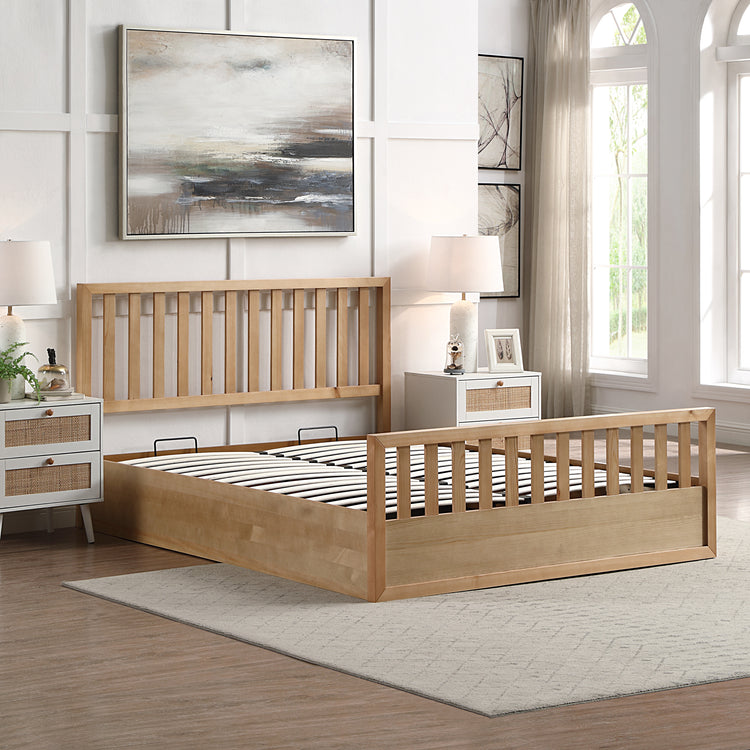 Flintshire Alyn Wooden Ottoman Bed-Oak-Better Bed Company