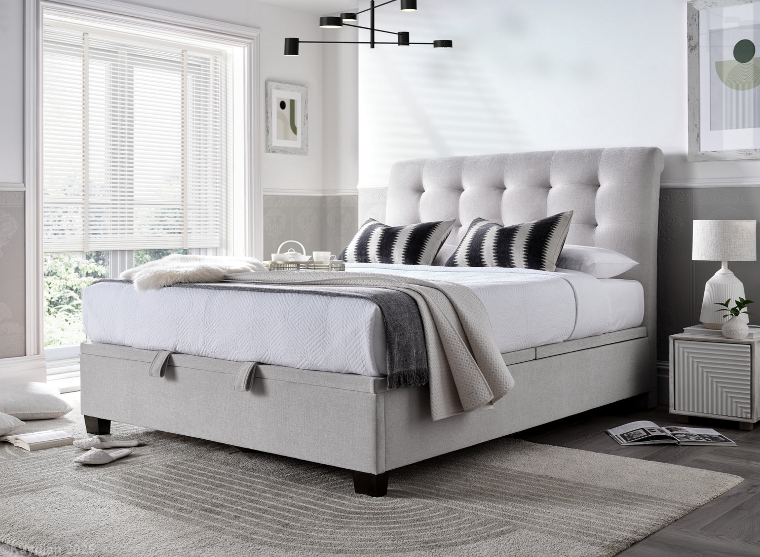 Kaydian Ashbrooke Masket Clay Ottoman Bed-Better Bed Company