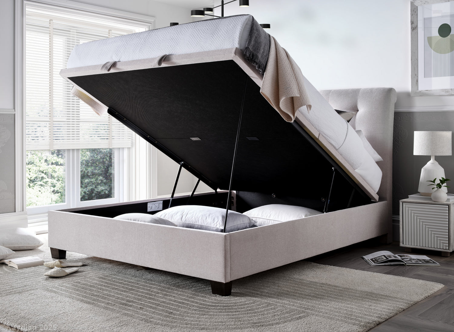 Kaydian Ashbrooke Masket Clay Ottoman Bed-OSB-Better Bed Company