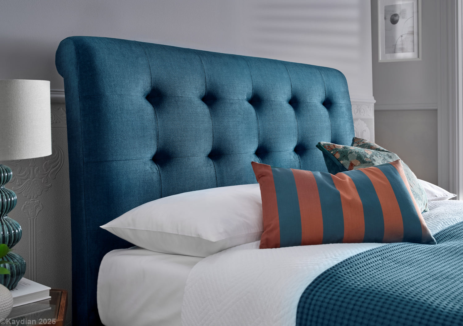 Kaydian Ashbrooke Vogue Blue Ottoman Bed-Headend-Better Bed Company