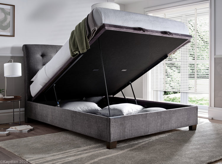 Kaydian Ashbrooke Vogue Grey Ottoman Bed-OSB-Better Bed Company