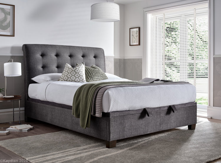 Kaydian Ashbrooke Vogue Grey Ottoman Bed-Better Bed Company
