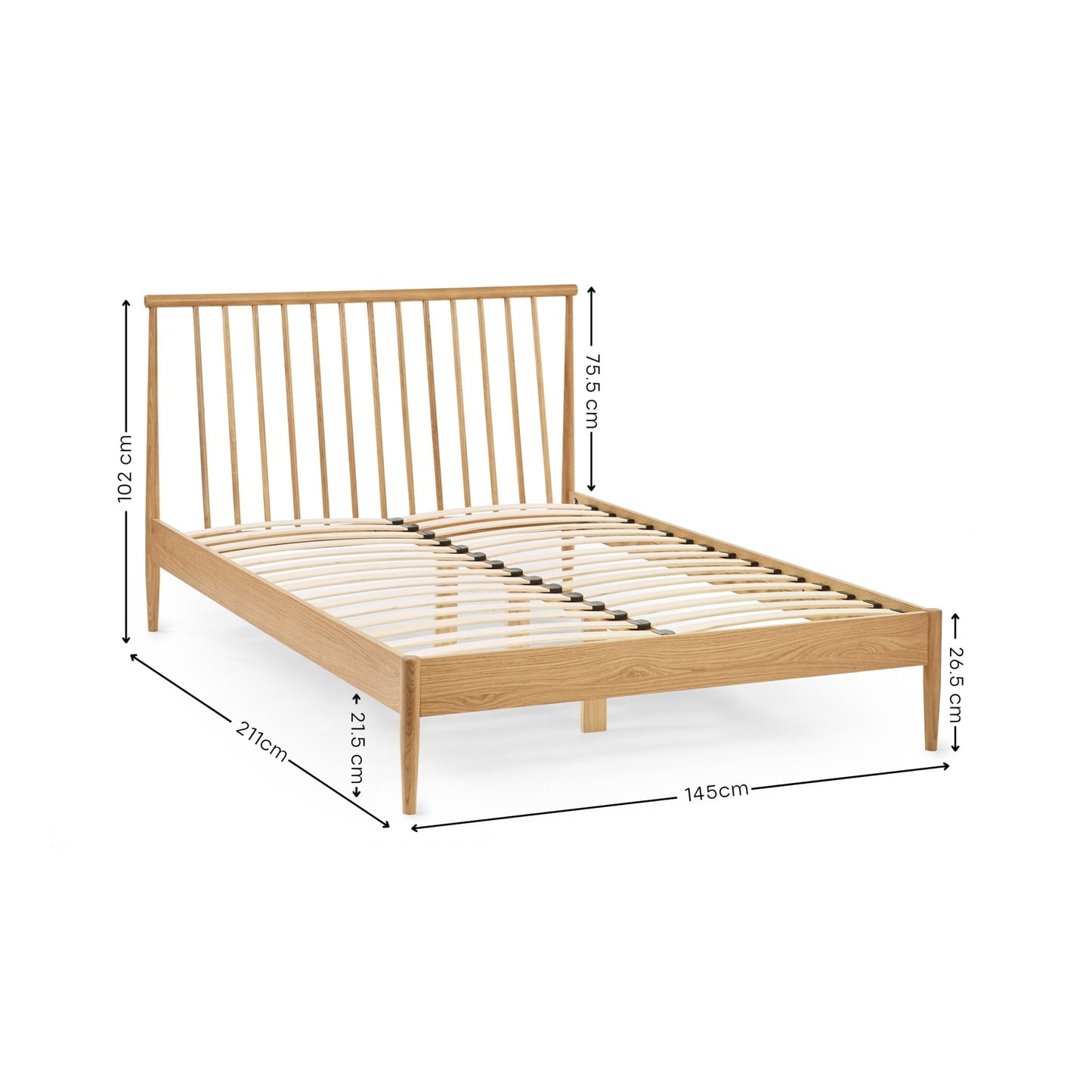 Julian Bowen Belton Spindle Bed Frame-Oak-Better Bed Company