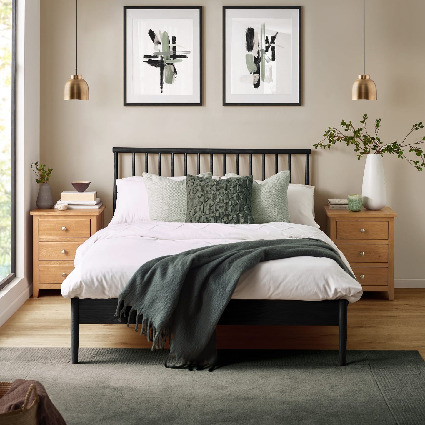 Julian Bowen Belton Spindle Bed Frame-Oak-Better Bed Company
