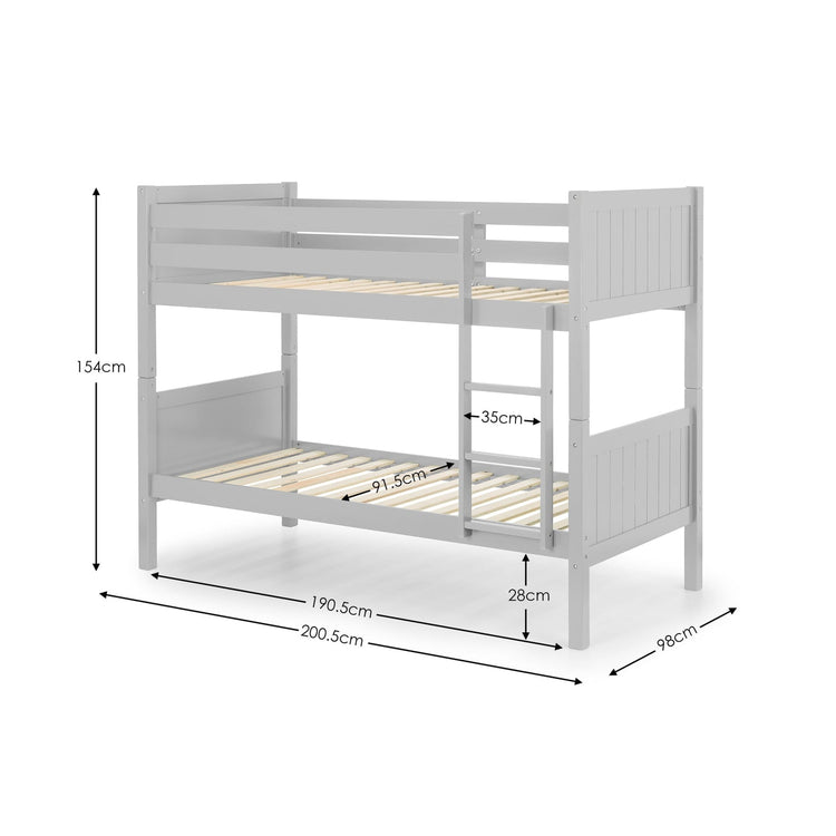 Julian Bowen Bella Grey Bunk Bed-Better Bed Company