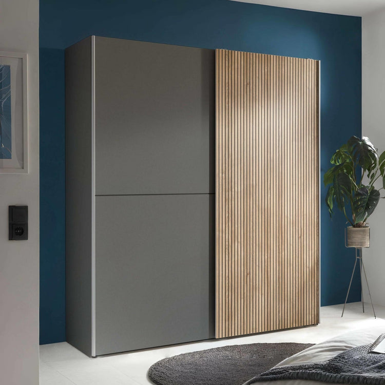 Julian Bowen Berno Sliding 2 Door Wardrobe-Better Bed Company