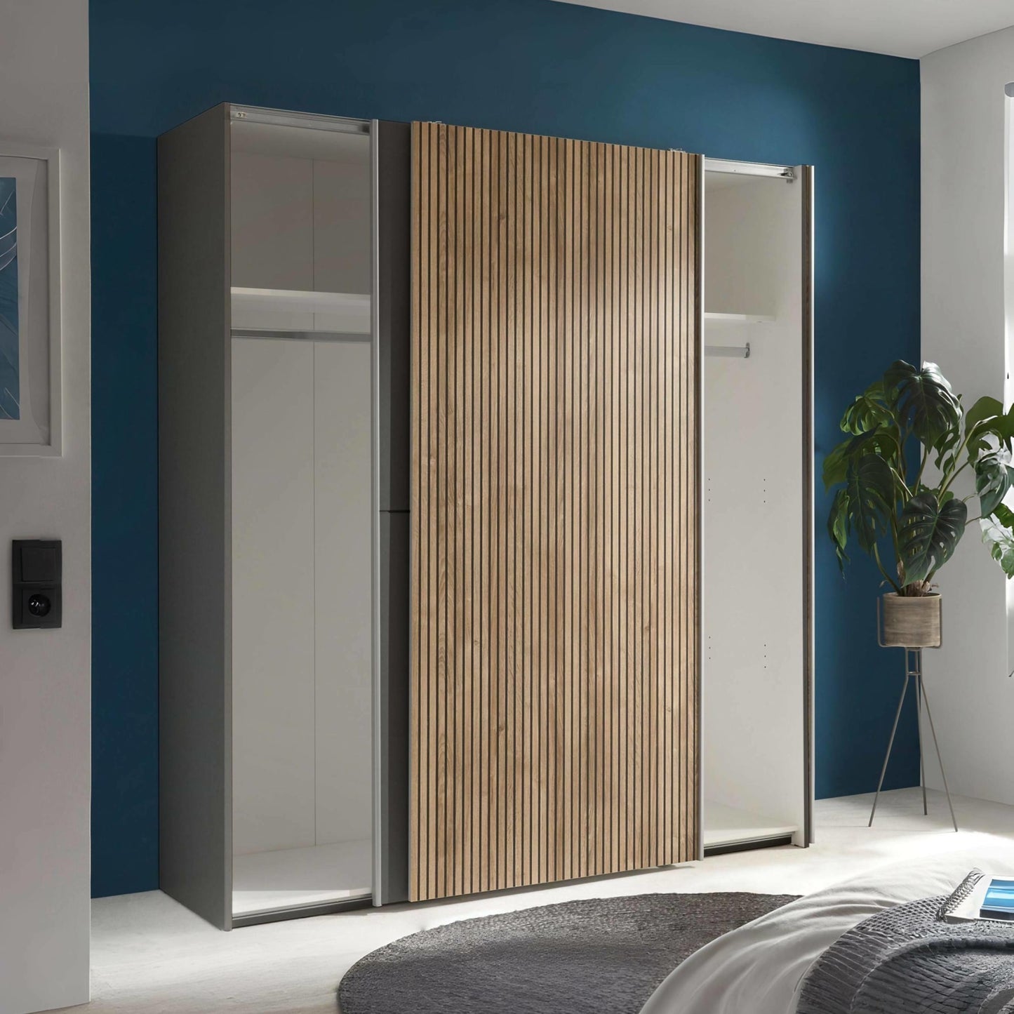 Julian Bowen Berno Sliding 2 Door Wardrobe-Better Bed Company