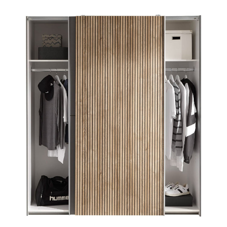Julian Bowen Berno Sliding 2 Door Wardrobe-Better Bed Company