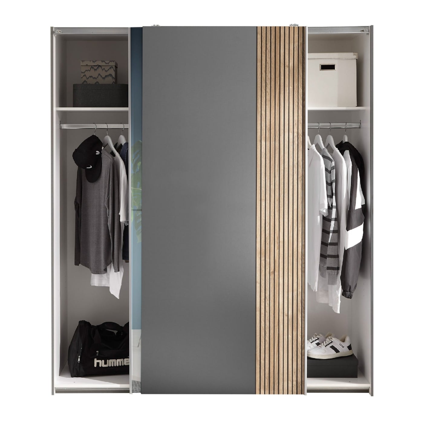 Julian Bowen Berno Sliding 2 Door Wardrobe With Mirror-Better Bed Company