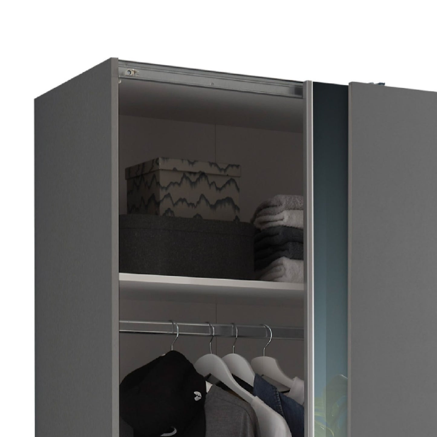 Julian Bowen Berno Sliding 2 Door Wardrobe With Mirror-Better Bed Company