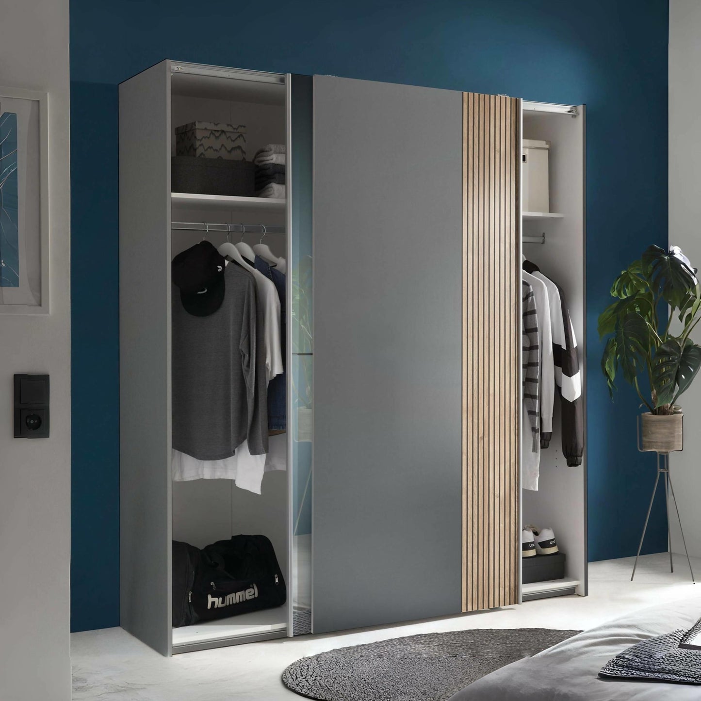 Julian Bowen Berno Sliding 2 Door Wardrobe With Mirror-Better Bed Company