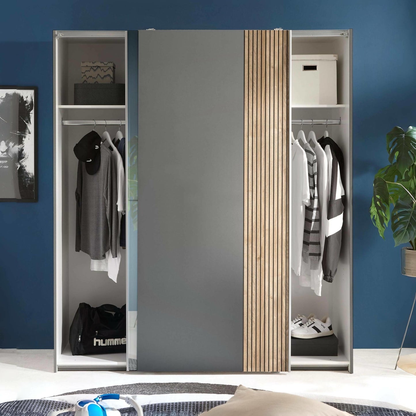 Julian Bowen Berno Sliding 2 Door Wardrobe With Mirror-Better Bed Company