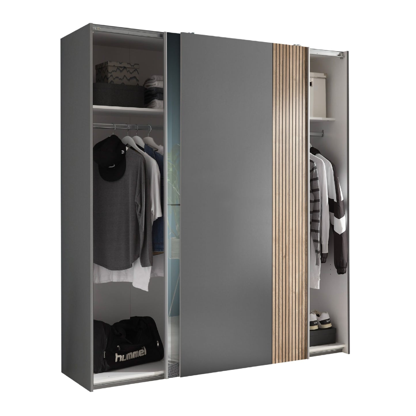 Julian Bowen Berno Sliding 2 Door Wardrobe With Mirror-Better Bed Company