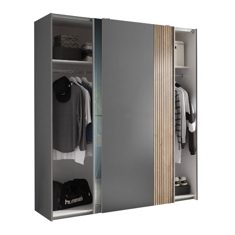 Julian Bowen Berno Sliding 2 Door Wardrobe With Mirror-Better Bed Company