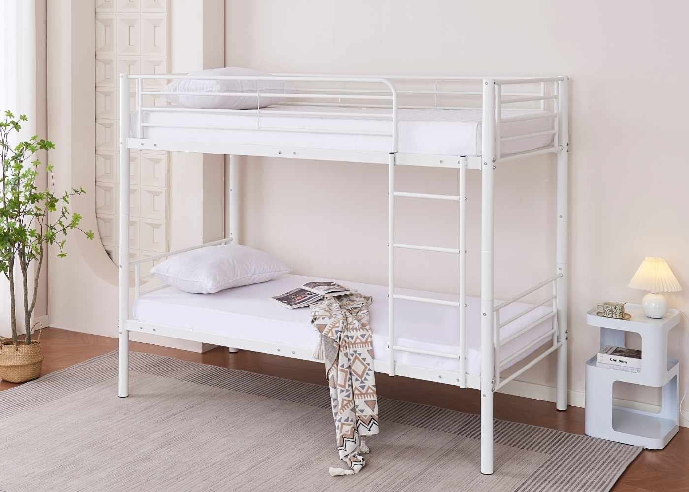 Beckham Metal Bunk Bed-White-Better Bed Company