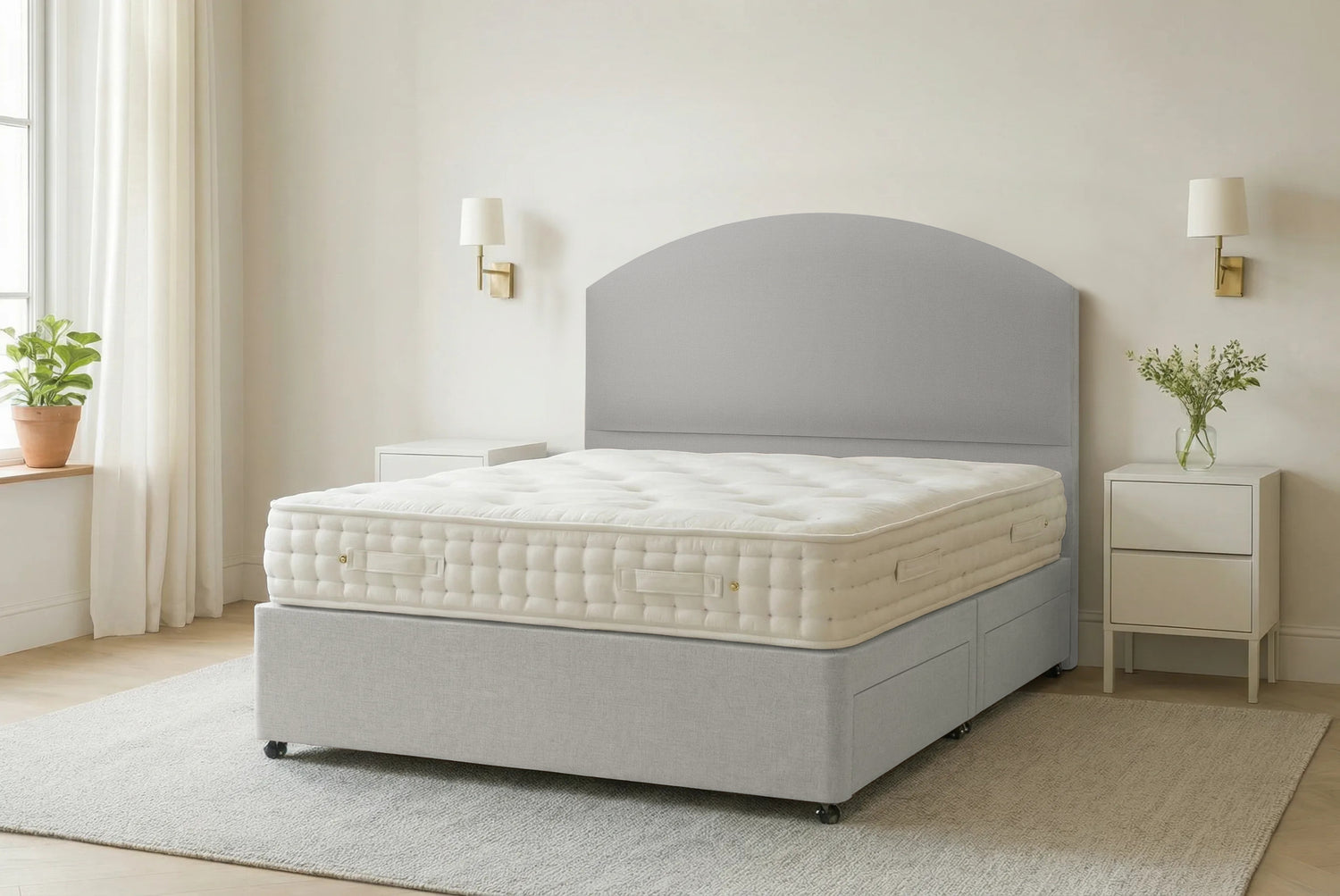 Dembie Silver Contract Divan Bed-Better Bed Company 
