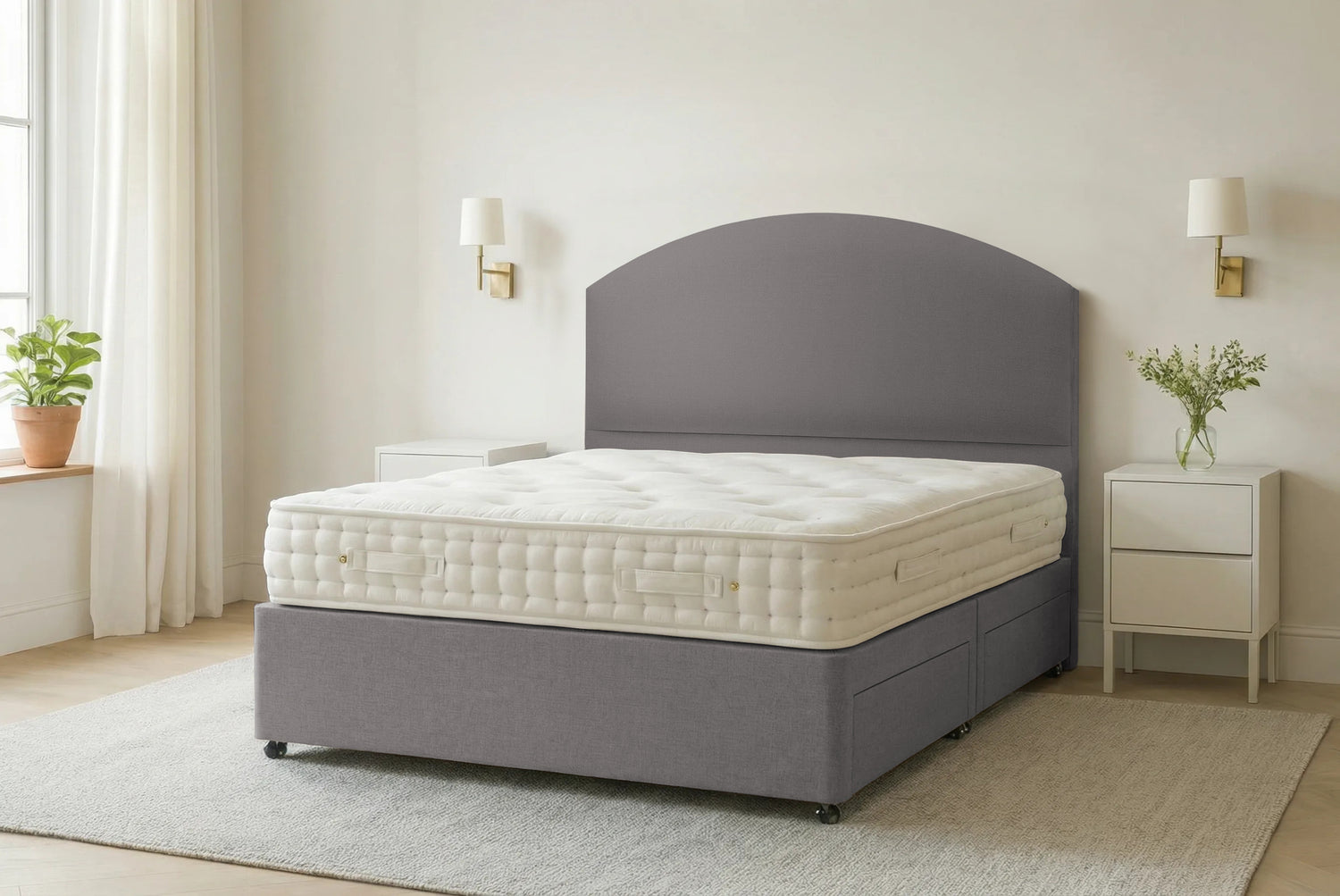 Dembie Slate Grey Contract Divan Bed-Better Bed Company