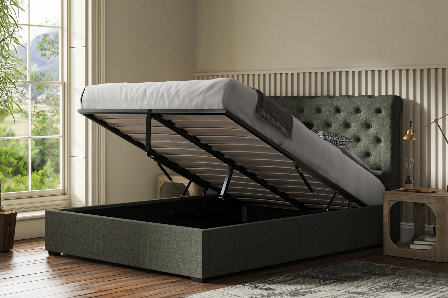 Hackenthorpe Ottoman Bed Grey-Better Bed Company