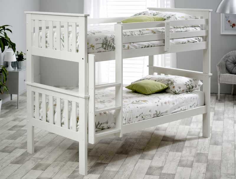 Carra Bunk Bed And 2 Mattress Bundle White-Better Bed Company