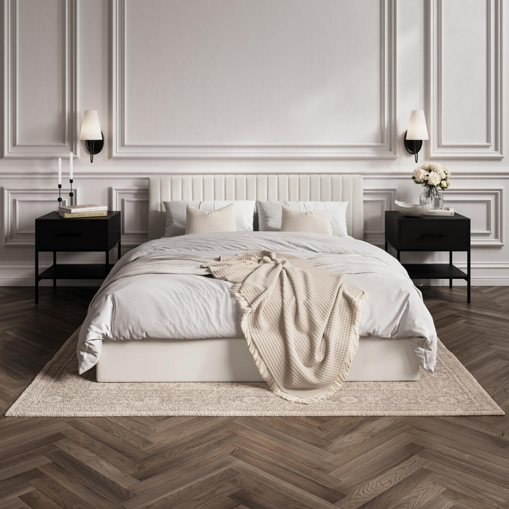 LPD Birlin Bed Frame Milk-Better Bed Company