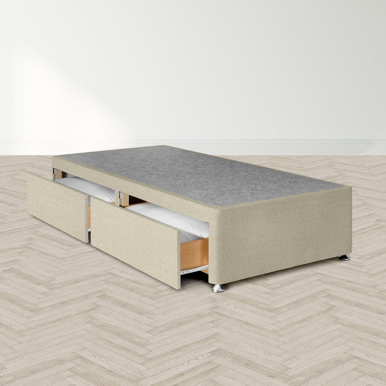 Airsprung Beds Blyth Divan Bed Base-3ft Base 2 Drawers Silk-Better Bed Company