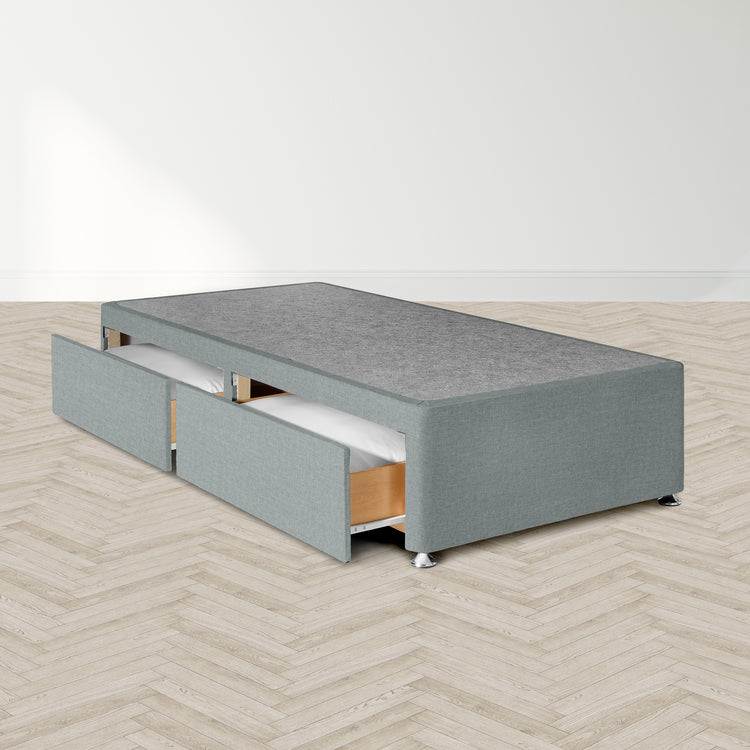 Airsprung Beds Blyth Divan Bed Base-3ft Base 2 Drawers Silver-Better Bed Company