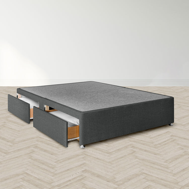 Airsprung Beds Blyth Divan Bed Base-5ft Base Charcoal 2 Drawers-Better Bed Company