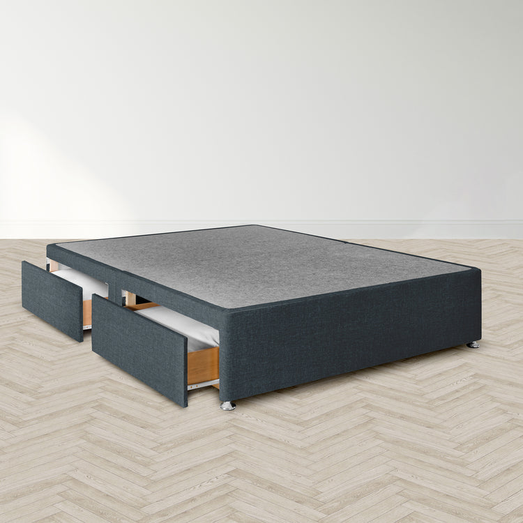 Airsprung Beds Blyth Divan Bed Base-5ft Base Denim 2 Drawers-Better Bed Company