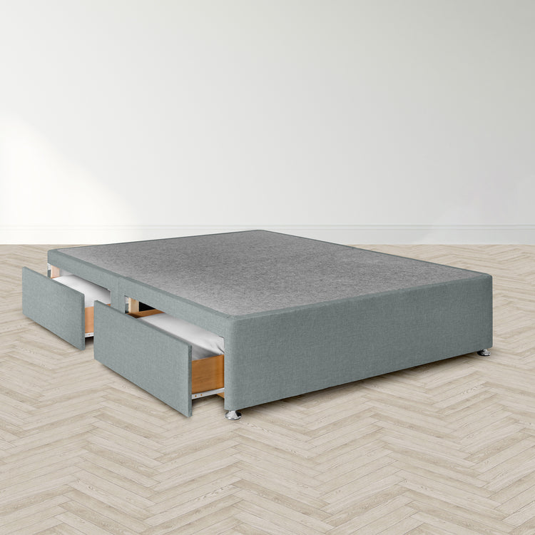 Airsprung Beds Blyth Divan Bed Base-5ft Base Silver 2 Drawers-Better Bed Company