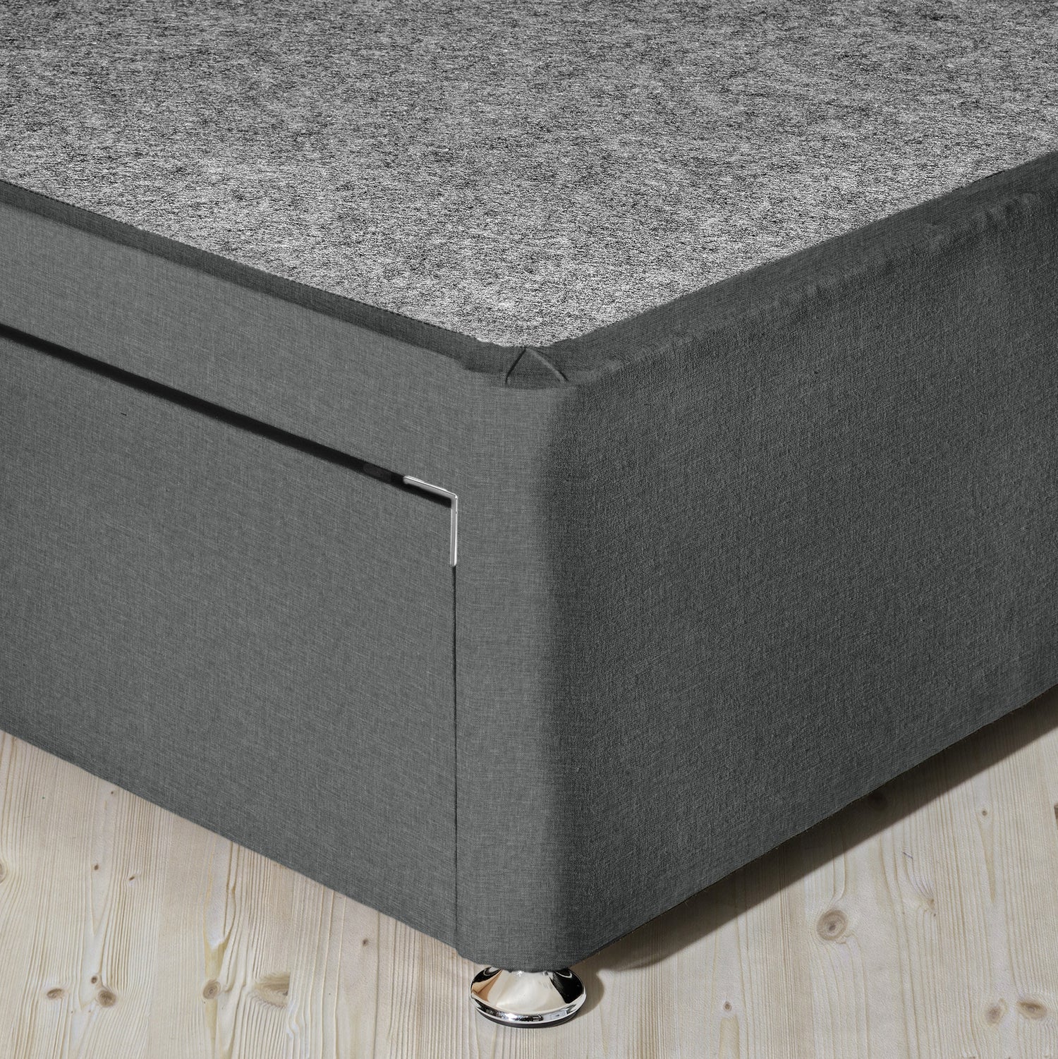 Airsprung Beds Blyth Divan Bed Base-Corner Charcoal-Better Bed Company