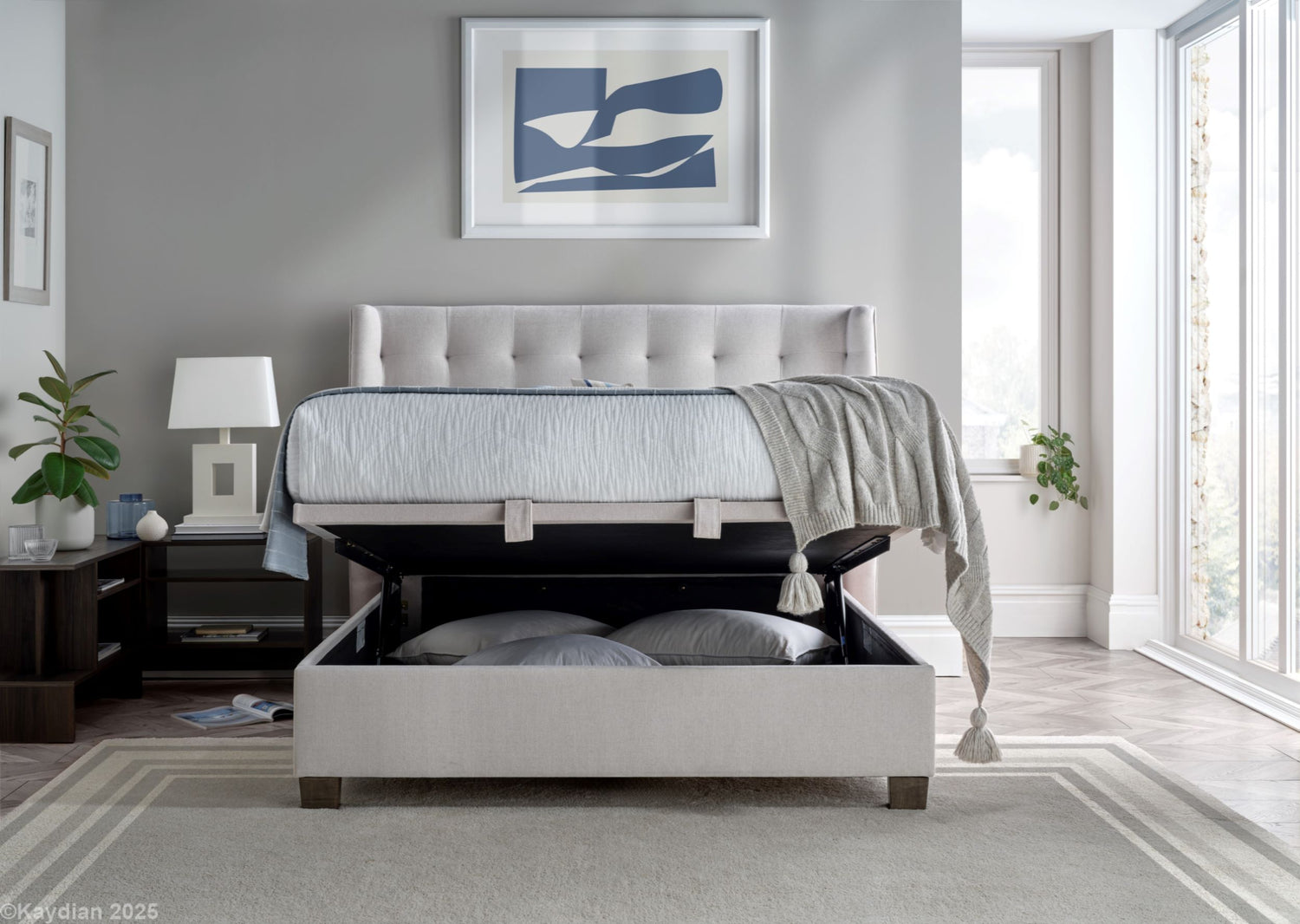 Kaydian Brunton Maskat Clay Ottoman Bed-Better Bed Company