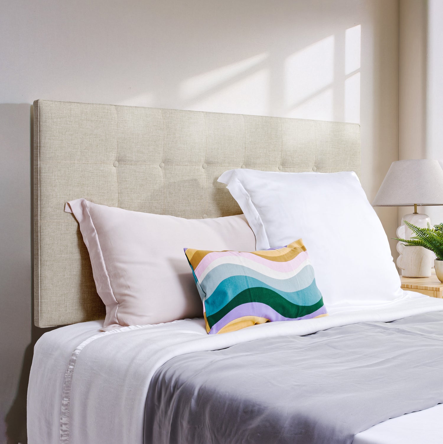 Airsprung Beds Blyth Button Headboard-Silk-Better Bed Company