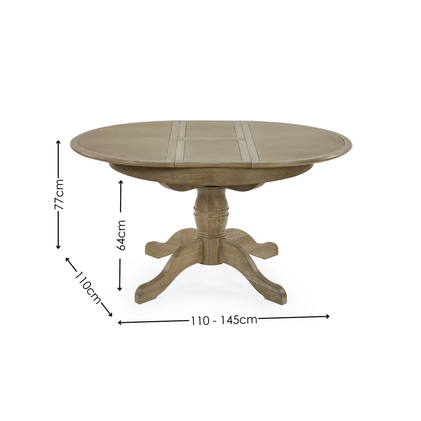 Julian Bowen Camille Round Extending Table Sizes-Better Bed Company