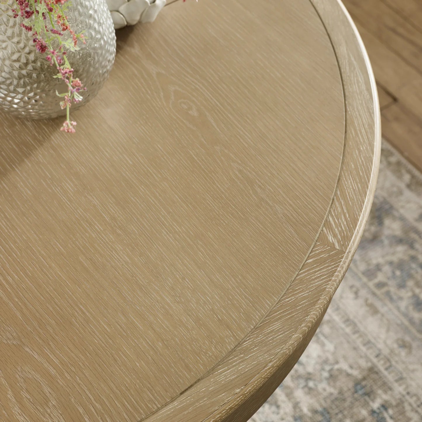 Julian Bowen Camille Round Extending Table Top Side Close Up-Better Bed Company