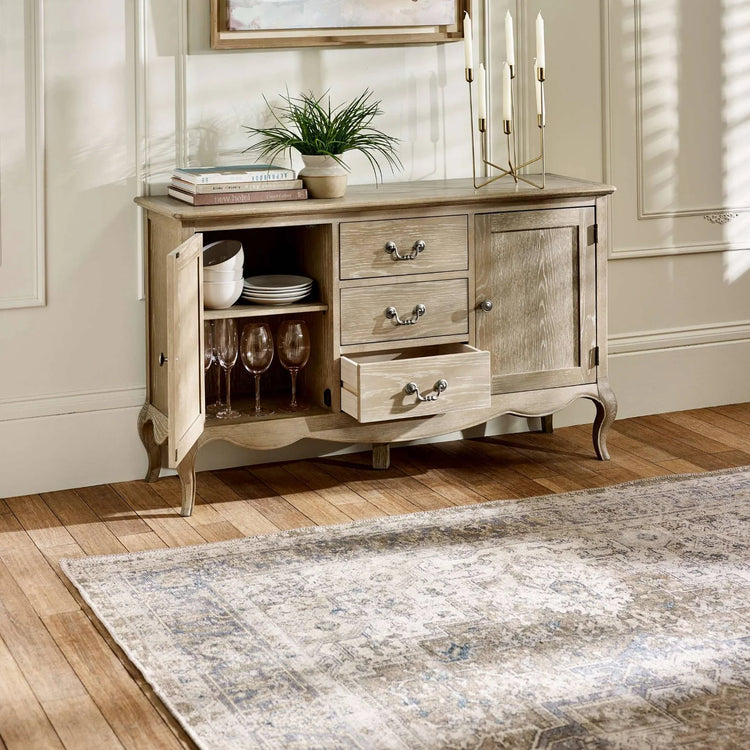 Julian Bowen Camille French Style 2 Door 2 Drawer Sideboard Drawers and Doors Open-Better Bed Company