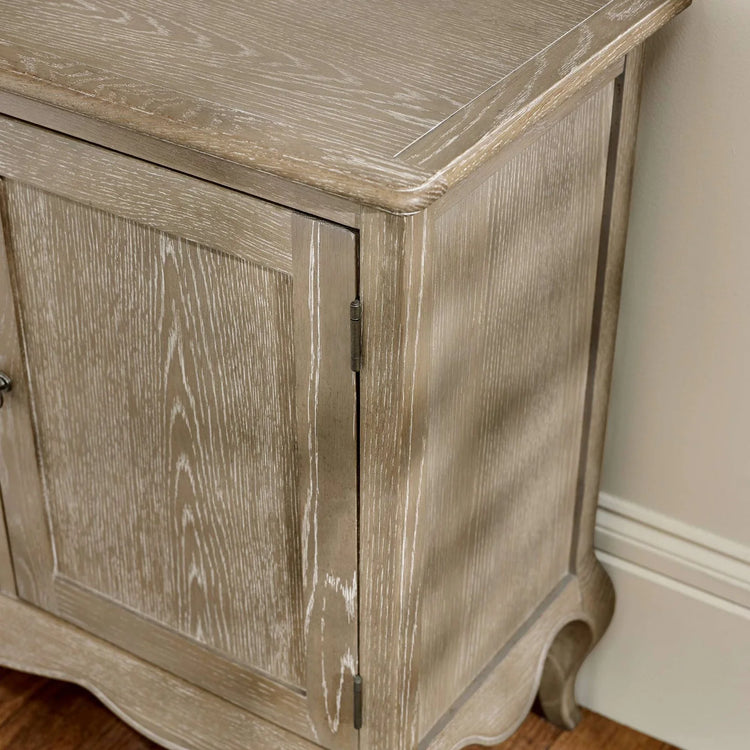 Julian Bowen Camille French Style 2 Door 2 Drawer Sideboard Top Corner Close Up-Better Bed Company