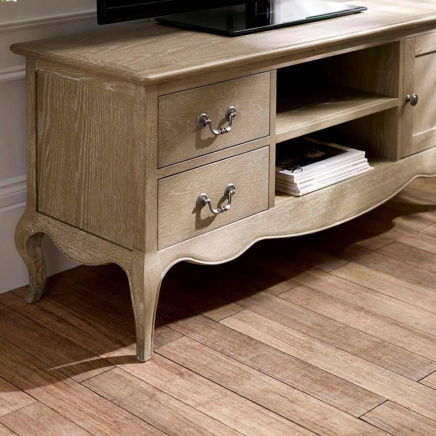 Julian Bowen Camille French Style TV Unit Side Close Up-Better Bed Company