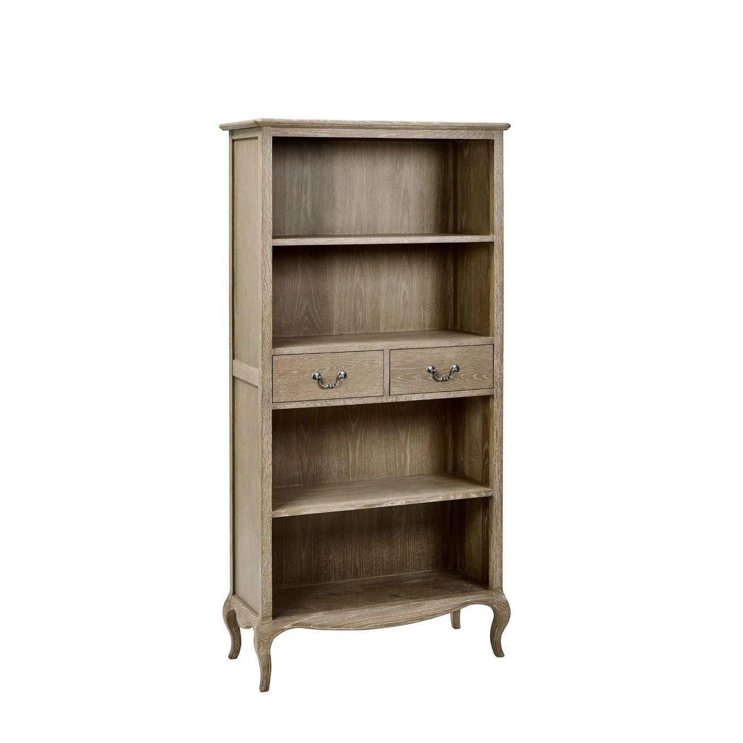 Julian Bowen Camille French Style Tall Bookcase with Drawers From Front Side-Better Bed Company