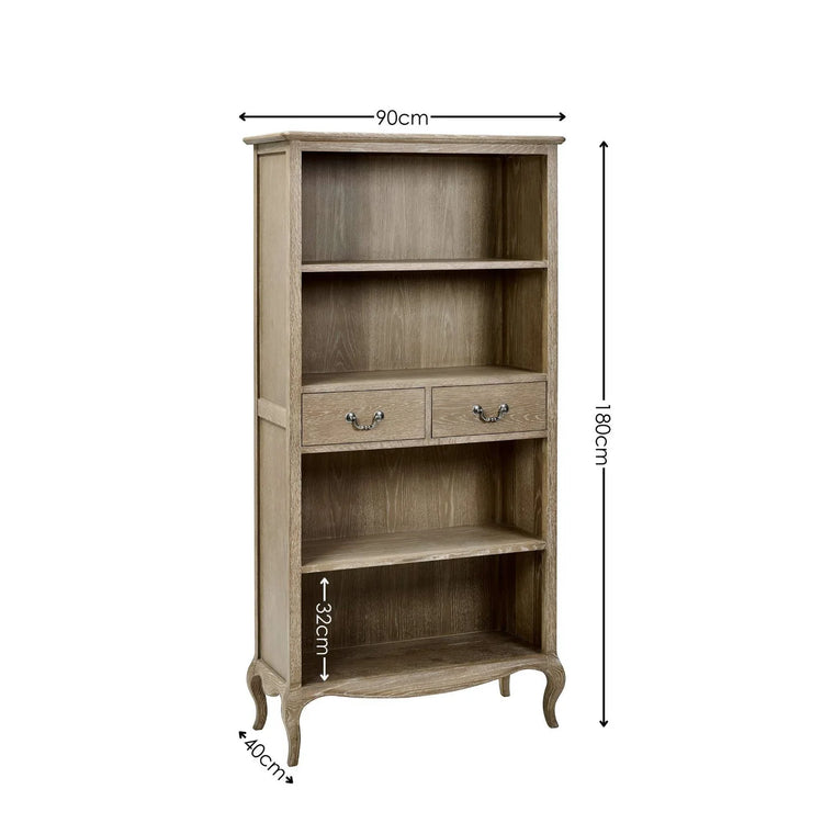 Julian Bowen Camille French Style Tall Bookcase with Drawers Dimensions-Better Bed Company