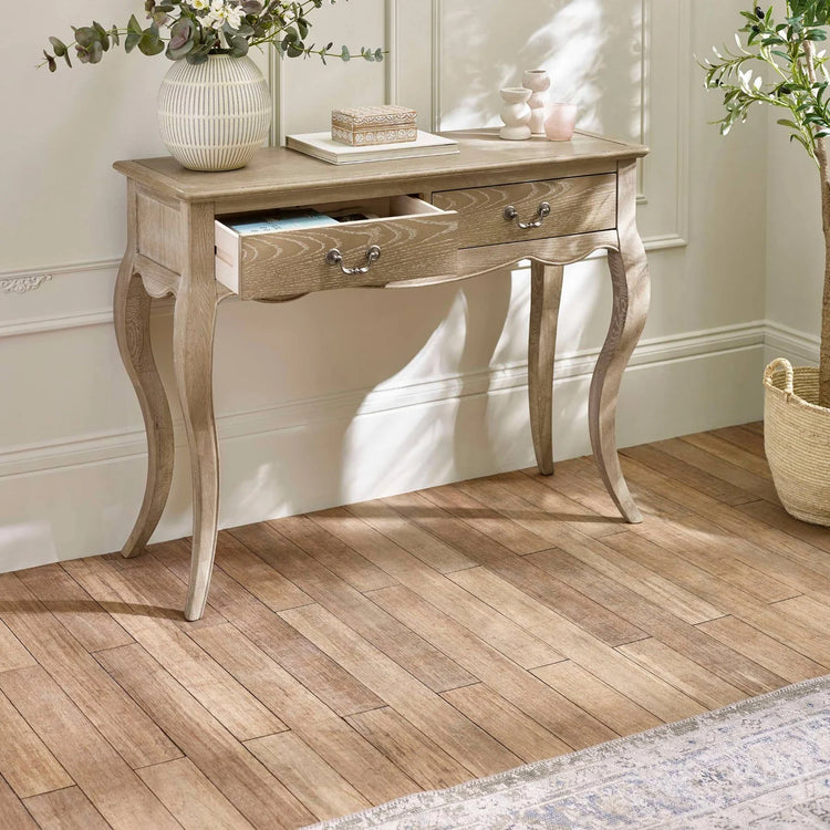 Julian Bowen Camille Console Table Drawer Open-Better Bed Company